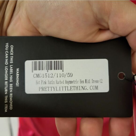 Elegant Pink Off-Shoulder Satin Dress - Picture 7 of 11